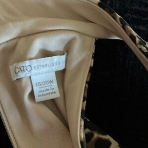 Cato Established Leopard Print Dress - Beige and Black